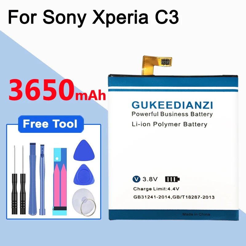 GUKEEDIANZI LIS1546ERPC 3650 мА/ч, замена Батарея для sony Xperia C3 S55T S55U D2502 D2533 T3 M50W D5103 Батарея