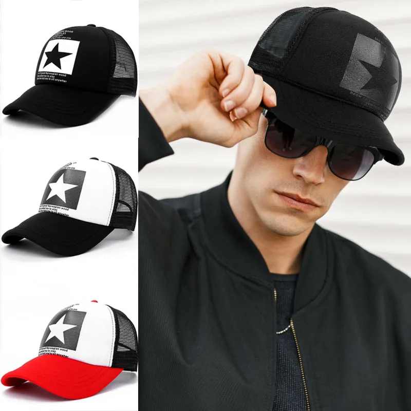 Звездные принты basebal кепка мужская весна лето Кепка уличная snapback шляпа дышащие сетчатые шляпы кепки casquette homme noir