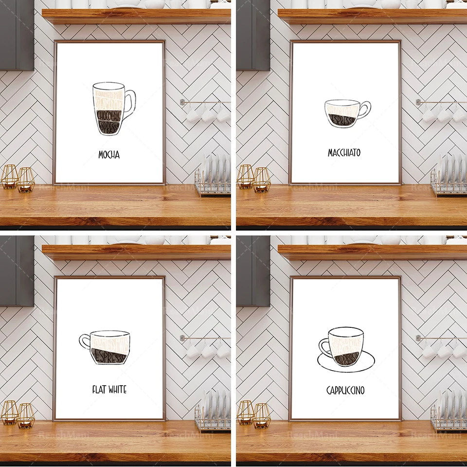 Impressions De Café, Art Mural De Café, Décoration De Cuisine Et De Restaurant, Art Mural De Nourriture Et De Boisson