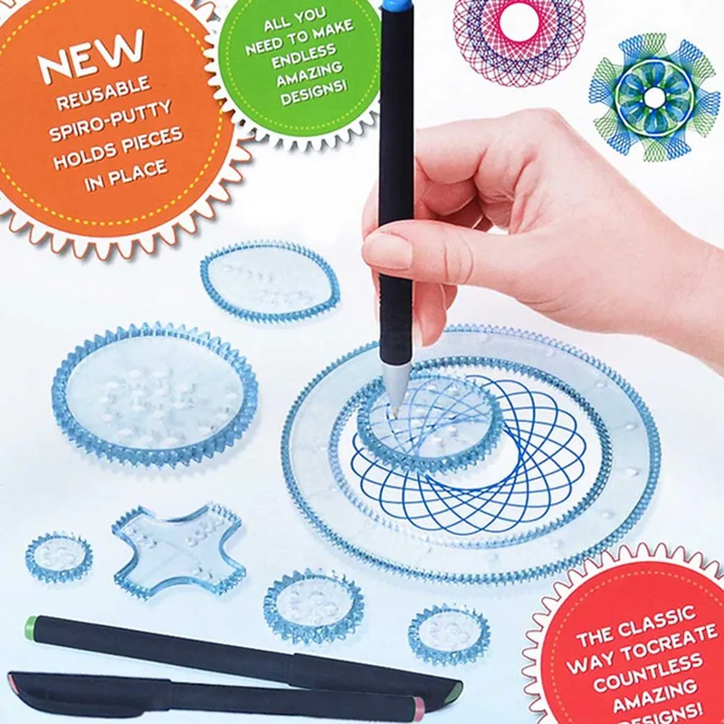 

Children Art Painting Template Busy Curve Ruler Intellectual Toy Magic Set Puzzle Stationery Drawing Artistic Creation