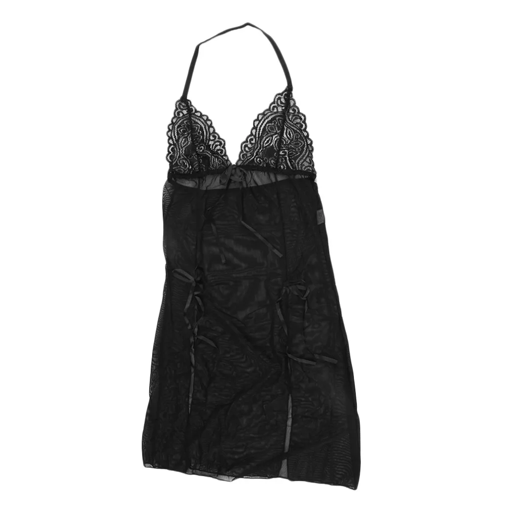 Горячее однотонное красное сексуальное прозрачное женское белье Babydoll платье женская одежда для сна женская ночная рубашка нижнее белье одежда для сна набор набедренных повязок с бантом