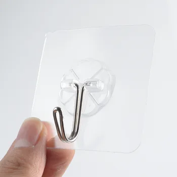 

Traceless Hook Ultra-strength Load-Bearing Multi-functional Hook Kitchen Sanitary Ware Transparent Metal Hook