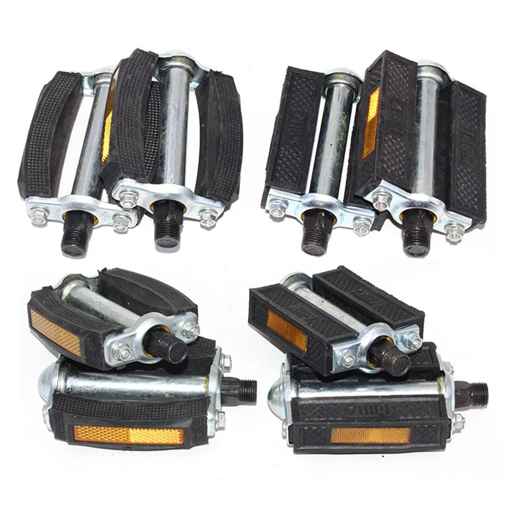 Pedales de bicicleta bloque de goma de moda antigua, rodamiento de acero de 9/16 ', Pedal plano con lados reflectantes para bicicletas Retro Vintage de 26 ''/28''|Pedal de bicicleta| - AliExpress