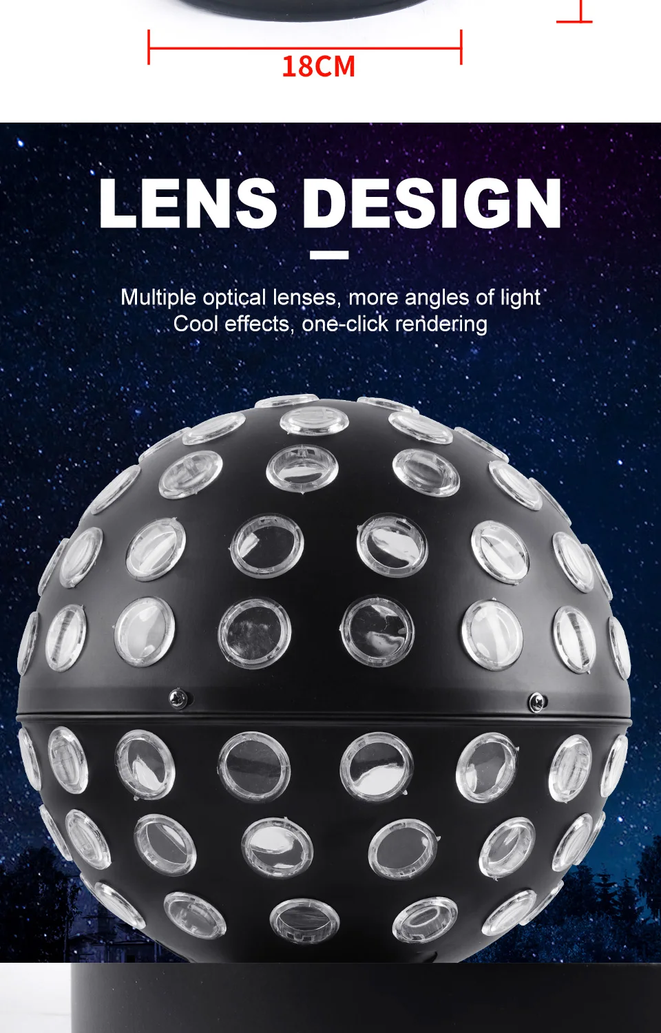 9 Color Rotating Magic Ball Light DMX512 Stage Light DJ Laser Light Sound Contro