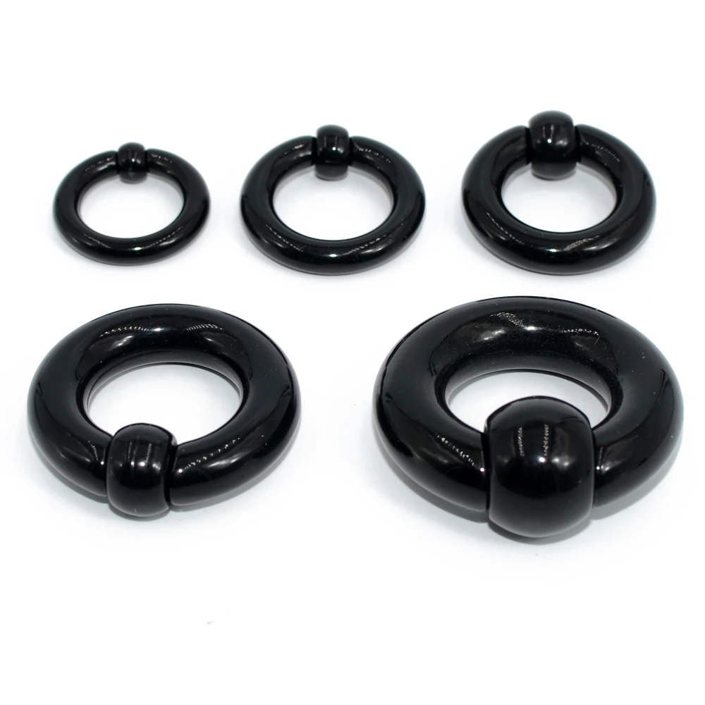 Acrylic BCR Big Large Size Giant Captive Bead Ring Ear Tunnel Plug Expander Guauge Male Nose Ring Piercing Body Jewelry 1Pair nose rings piercing jewelry body piercing earrings ear piercing jewelry body piercing jewelry body jewelry