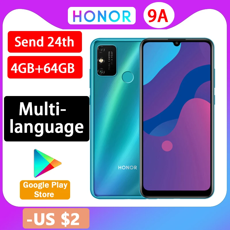 Новый сотовый телефон Honor 9A Play play экран 6 3 дюйма аккумулятор 5000 мАч Восьмиядерный