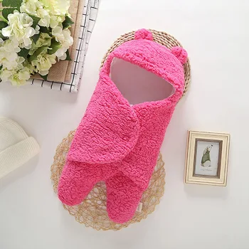 

Cute Baby Wrap Blanket 0-6M Cute Infant Cartoon Newborn Baby Swaddle Wrap Soft Short Plush Blanket Photography Prop