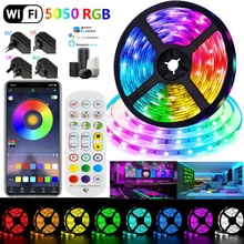 

LED Strip Light Bluetooth WiFi Smart Control RGB 5050 SMD Decoration TV BackLight Lamp Diode Luz Flexible luces For Home Gift