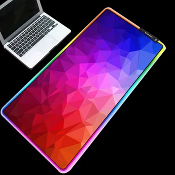 

Yuzuoan RGB colorful geometric pattern edge illuminated mouse pad high quality home computer keyboard pad