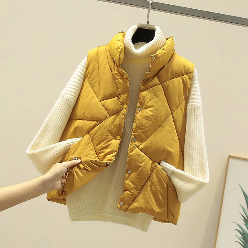 New 2020 Autumn Winter Women Cotton Vest Sleeveless Jacket Soft Warm Waistcoat Plus Size 2xl Female Outwear Vests | Женская одежда