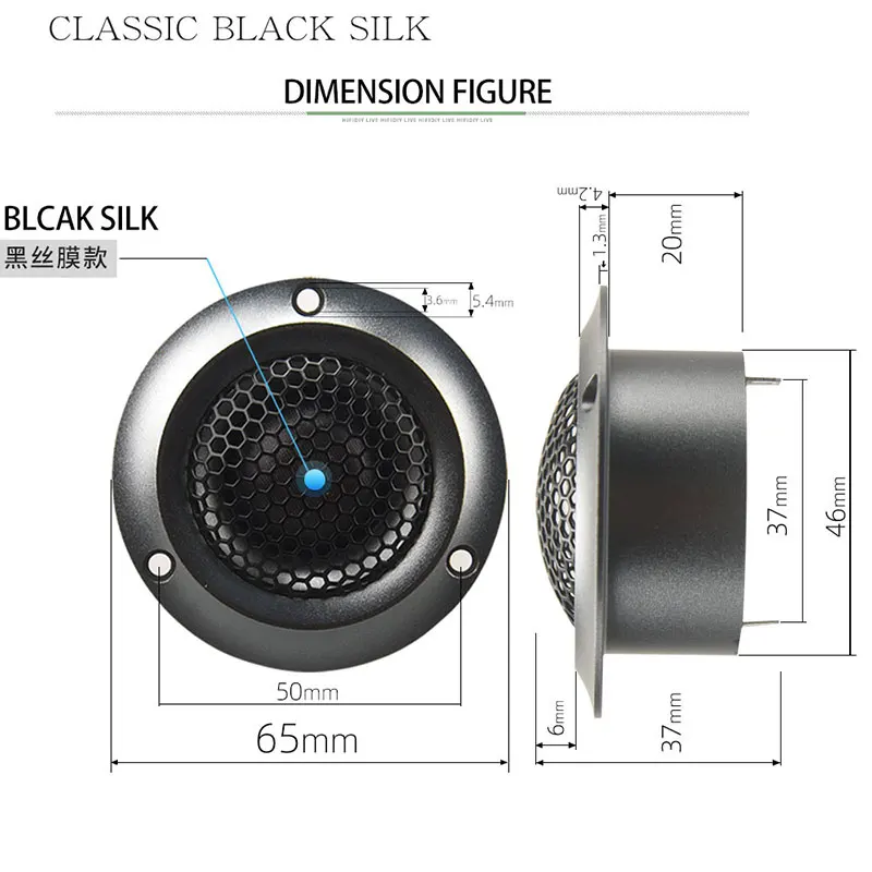 Hifi Tweeter Speaker Unit Neodímio Forte Ímã Membrana de Seda Membrana 4ohm30w Cobre Berílio Filme Atreble Alto-falante Nt65 2.5 - Image 6