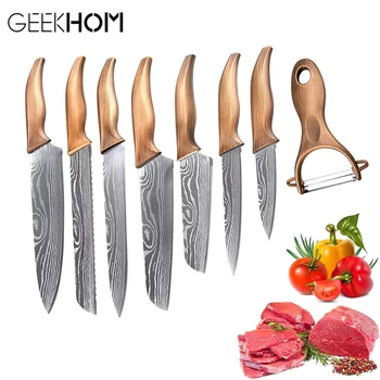 

Chef Knife Carbon Chef Knives Carbon Stainless Steel Damascus Drawing Gyuto Cleaver Set Slicer Santoku Knife