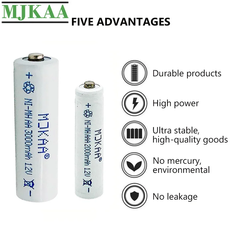 MJKAA 20 шт. AA 3000 мАч + AAA 2000 1 2 в Ni MH Аккумуляторная батарея для дистанционного