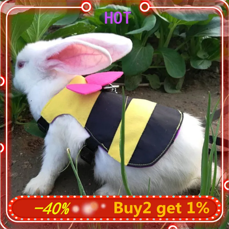 Arnés pequeño con forma de abeja para mascotas, arnés para hámster, con correa