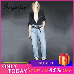 Beigerfayl Лоскутные прямые уличные джинсы для девушек, прямые джинсы с поясом Anchos Mujer, широкие джинсы AA-2-5683