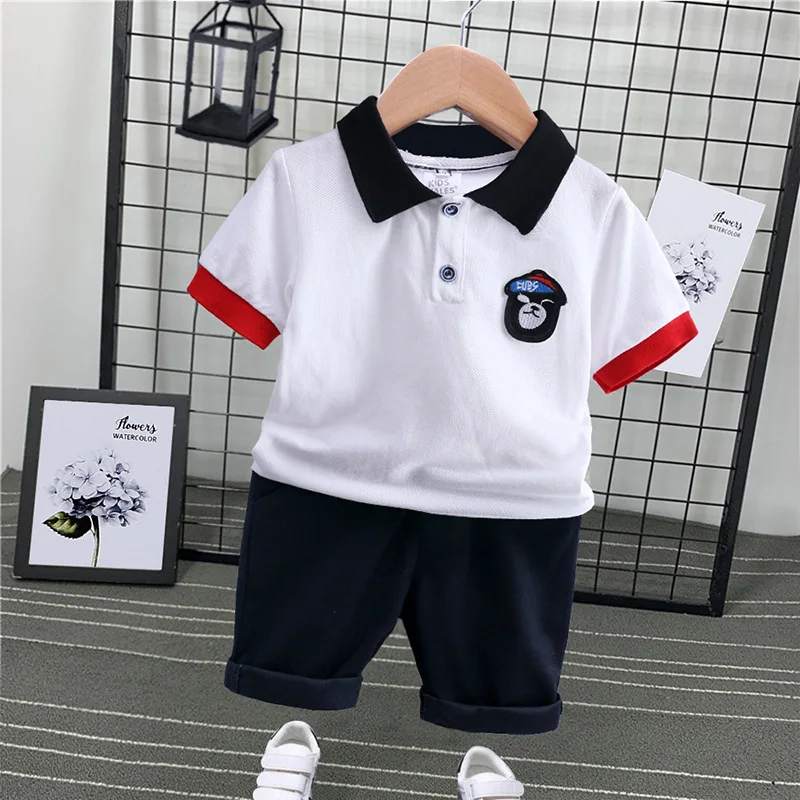 Комплект детской одежды, одежда для мальчиков летняя футболка с короткими рукавами, штаны Спортивная рубашка повседневные комплекты из двух предметов для малышей