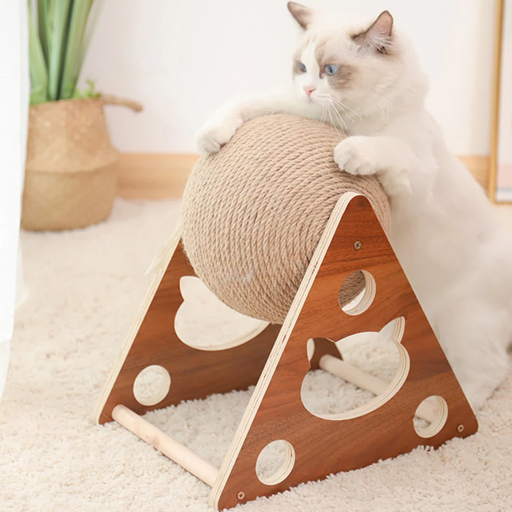 Cat Scratcher Claw Sharpener Wood Scratching Post Wooden Toys for Cats Accessories Cat's Scraper for House Cat Scratcher Claw Sharpener Wood Scratching Post Wooden Toys for Cats Accessories Cat's Scraper for House