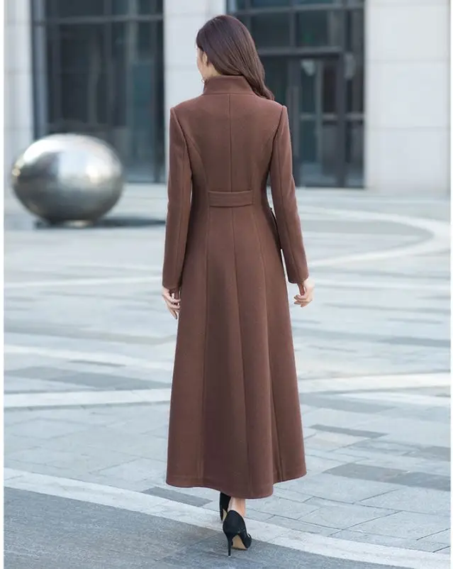 Casaco Feminino Women Plus Size Autumn Winter Cassic Woolen Maxi Long Coat Female Robe Outerwear Manteau Femme