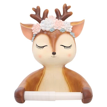 

Roll Paper Holder Decorative Washroom Cute Toilet Towel Accessories Figurine Cartoon Animal Resin Bathroom Storage Wall Mounted