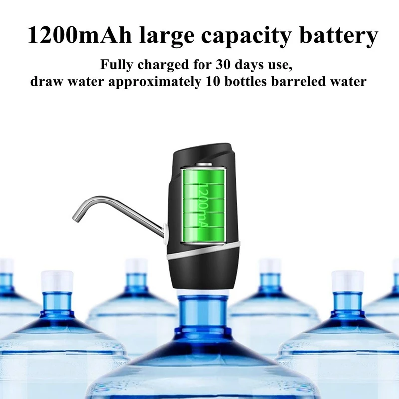 EAS-бутылка для воды насос, usb зарядка автоматический диспенсер для воды портативный компактный электрический насос для питьевой воды подходит для 5 галлонов
