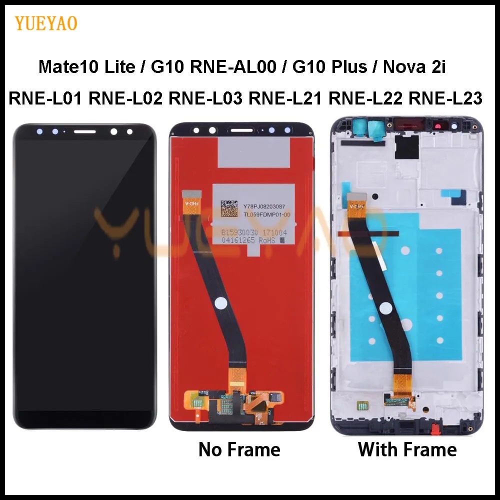 Для huawei mate 10 Lite ЖК дисплей сенсорный экран с рамкой для Nova 2i RNE L21 Замена|Экраны
