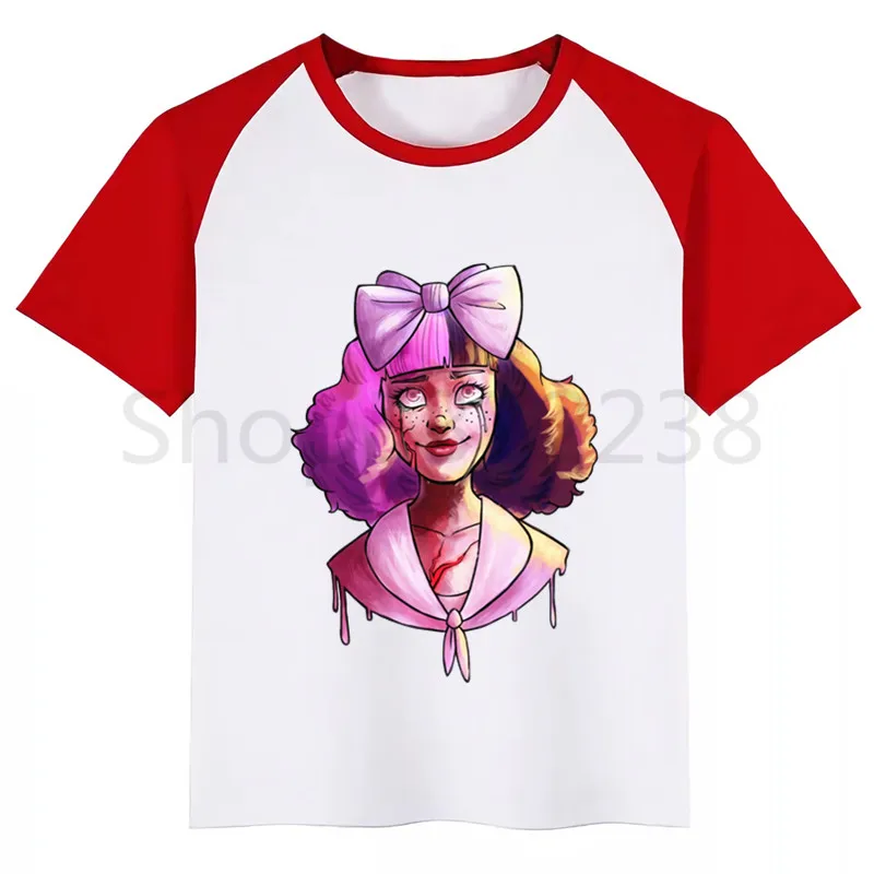 Melanie Martinez/футболка для мальчиков детская одежда с короткими рукавами и принтом для мальчиков Детский Белый Топ, топы для мальчиков, детские футболки новая летняя футболка - Цвет: RedF