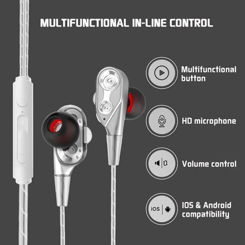 EastVita, два привода, стерео, проводные наушники, в уши, басы, наушники для huawei, iPhone, samsung, 3,5 мм, Спортивная игровая гарнитура с микрофоном