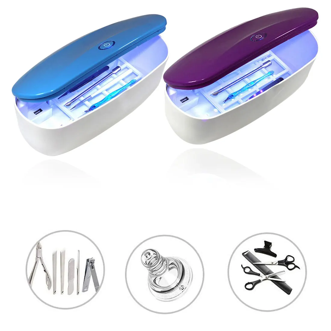

Portable LED Disinfection Box for Comestic UV Sterilizer Box Beauty Nail Art Tools Sterilizer Storage Box