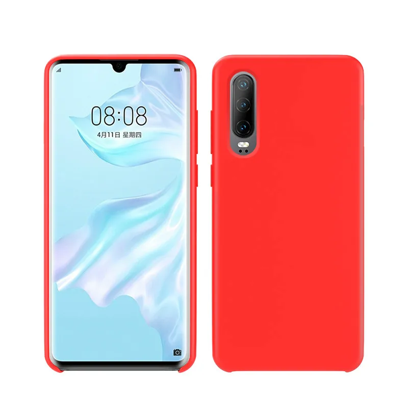 Для HUAWEI P30 чехол высокого качества шелковистый мягкий силиконовый защитный чехол для HUAWEI P30 Pro Lite P20 противоударный чехол - Цвет: red