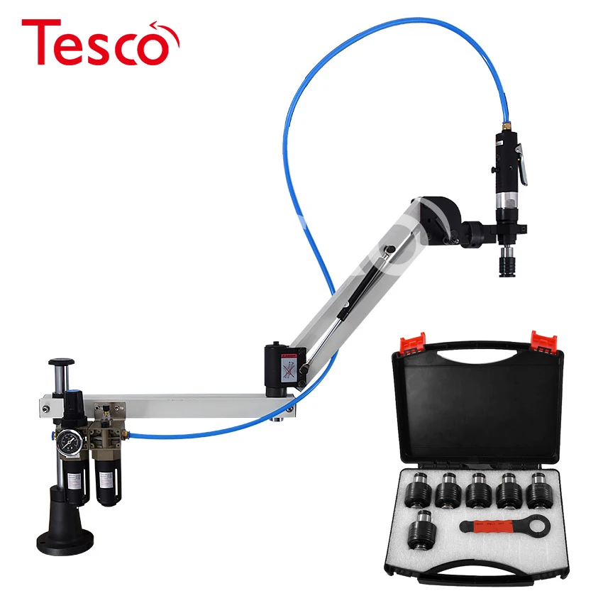 

WT-D-12W Pneumatic Tapping Machine M3-M12 Tapping Machine 1000MM 360 degree Universal Flexible Arm,400RPM 6-8KG Working pressure