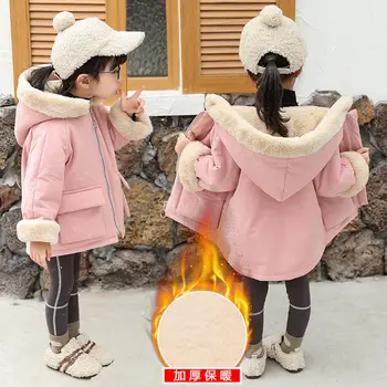 

Girls Baby Winter Coat Hooded Fake Fur Cashmere Thick Warm Coats Kid Girl Jackets Children Outfis Clothes