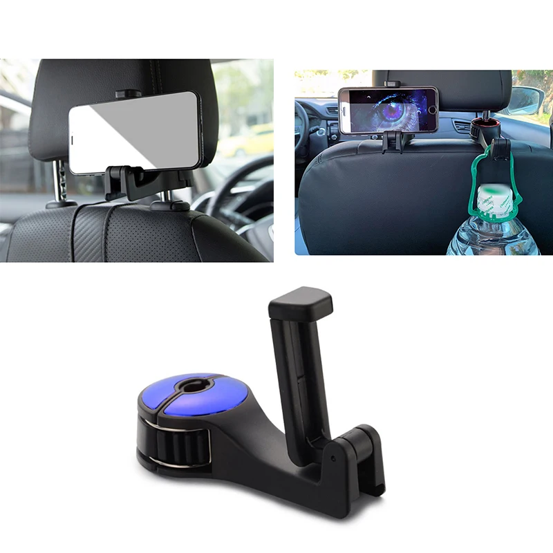 

2 in 1 headrest hook phone holder Auto Car Headrest Seat Back Hook Hanger Cell Phone Holder Stand Clip Tool Universal Back Seat