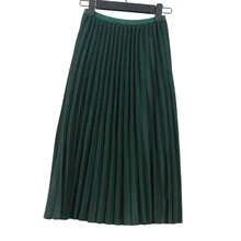 Осенняя плиссированная юбка Мода Высокая талия стрейч женские винно-красные юбки Бохо женские весенние Faldas Jupe Femme Saia