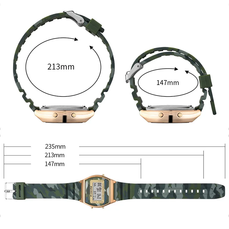 Модные камуфляжные часы для мужчин в Корейском стиле, водонепроницаемые спортивные тактические часы, военные часы с будильником, Прямая поставка