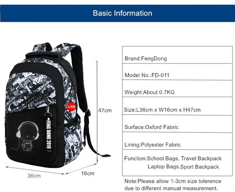 Luminous school bags waterproof large backpack for teenagers bagpack glowing school backpack for boy student chest bag set 5