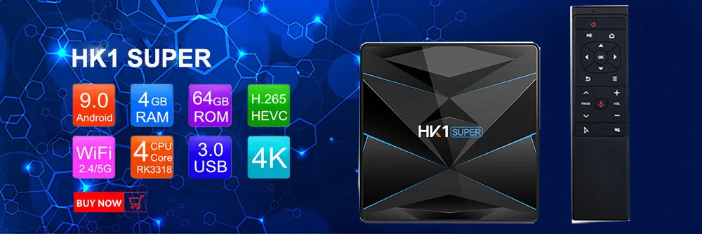 Части ТВ коробка 4 K Android 9 ТВ коробка HK1 супер RK3318 4 ядра ARM ...