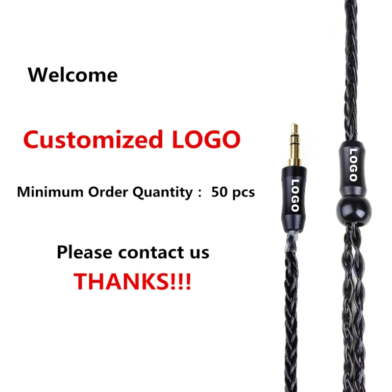 Custom logo FDBRO MMCX 2pin 8 ядер сбалансированный обновления наушники кабель 2,5/3,5/4,4 мм разъем для наушников с серебряным покрытием провода SE215 SE315 SE425 SE535 SE846 - Цвет: Custom logo