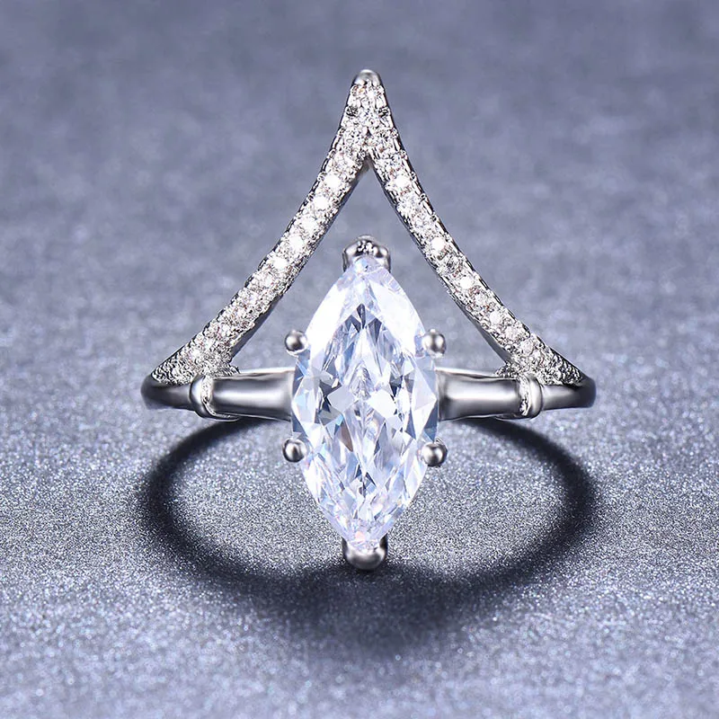 Кольцо Bague Ringen из стерлингового серебра 925 пробы, ювелирное изделие с овальным покрытием, 16 мм, кольцо с драгоценным камнем из муассанита, Ювелирное Украшение на годовщину, подарки