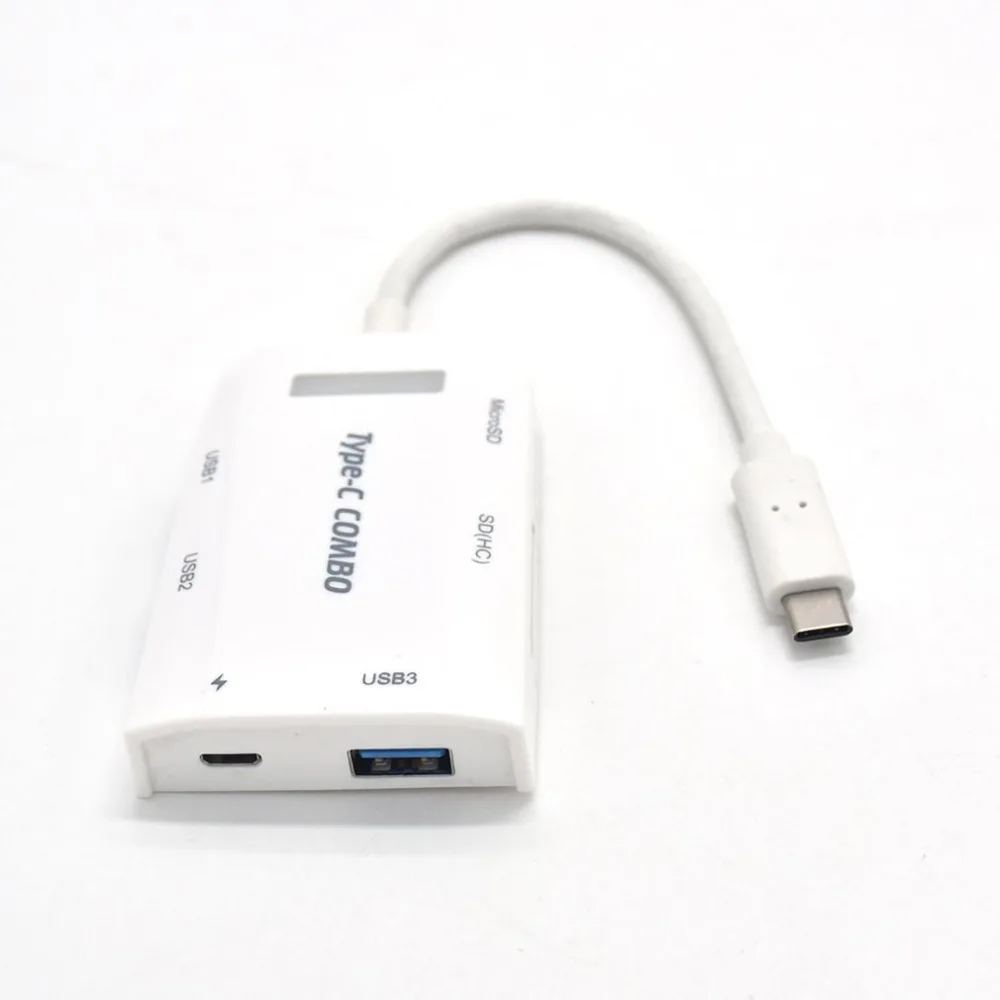 Портативный Тип type-C USB 3,1 3-Порты и разъёмы Пластик USB концентратор с SD кард-ридер комбо для IMac MacBook Air Ноутбук PC