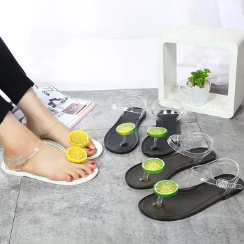 

CINESSD Chaussure Femme PVC Comfortable Shoes Woman Lemon Sandals Women 2020 Women Summer Shoes Transparent Flat Sandals Female