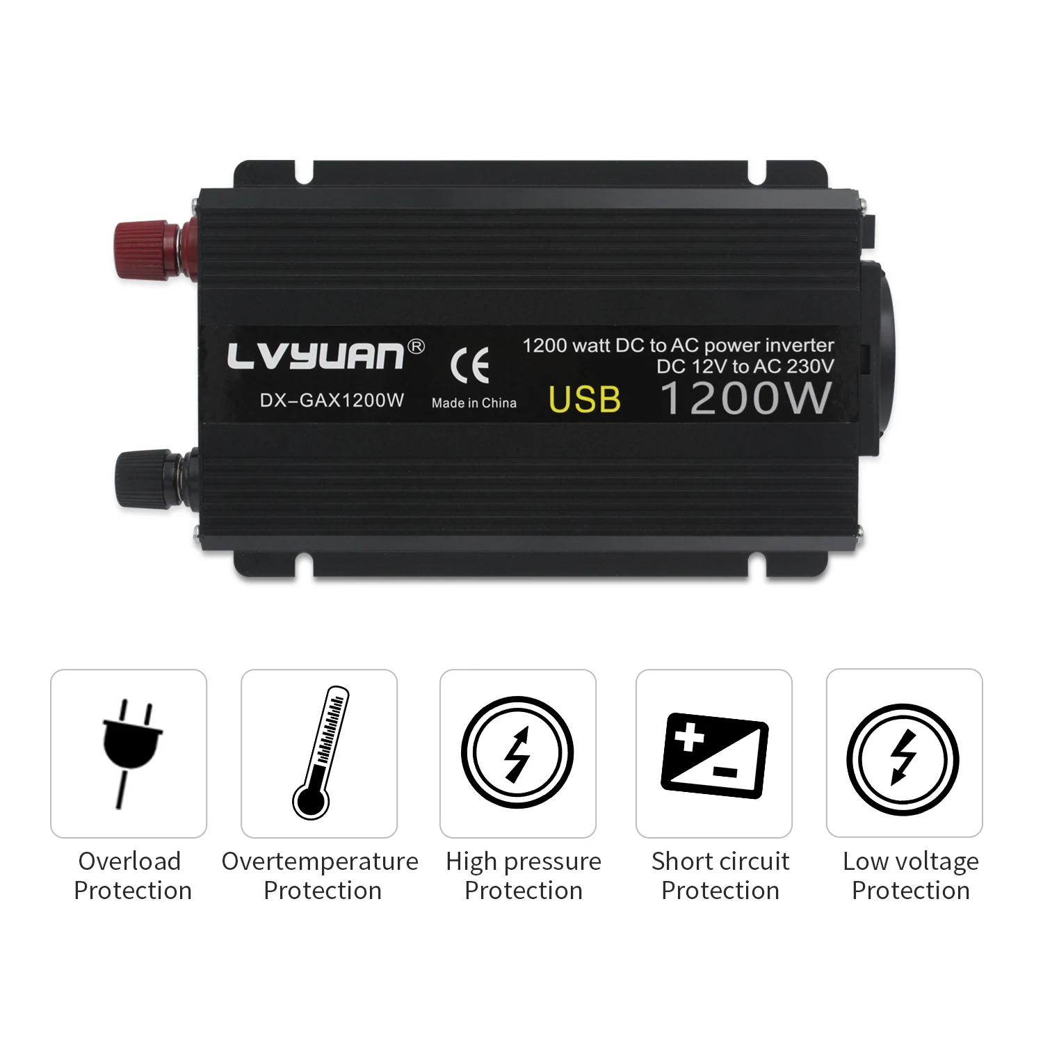 Inverter 12V 220V 1200W/1500W/2000W Converter 2 USB EU Universal Webasto 12 Volts