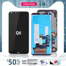 5.5" 2160x1080 ips тачскрин дисплей экран для LG Q6 сенсорный дисплей LCD с тачскрином в рамке замена запчасти G6 Черный