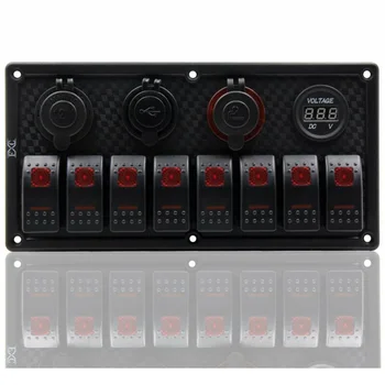 

Circuit Breaker Rocker Switch Corrosion proof Replacement Parts 8 Gang LED Boat
