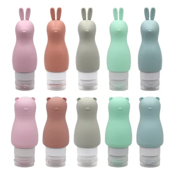 

1pc Empty Cosmetics Squeeze Lotion Shampoo Bottle Portable Silicone Bear Rubbit Container Travel Packing Press Bottle