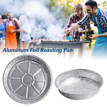 

10PCS 1100ML Round Disposable Aluminum Foil Pan Take-out Food Containers With Aluminum Lids/Without Lid