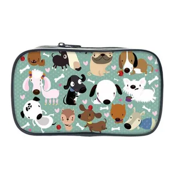 

New Animal Pencil Bags Colorfull Makeup Bags Animal Wallet Cartoon Dogs Printing Pen Bags For Children Students School Box Gift