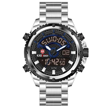

KADEMAN Men's Sport Watch Full Steel LED Dual Display Design Fashion Quartz Waterproof New Montre Homme