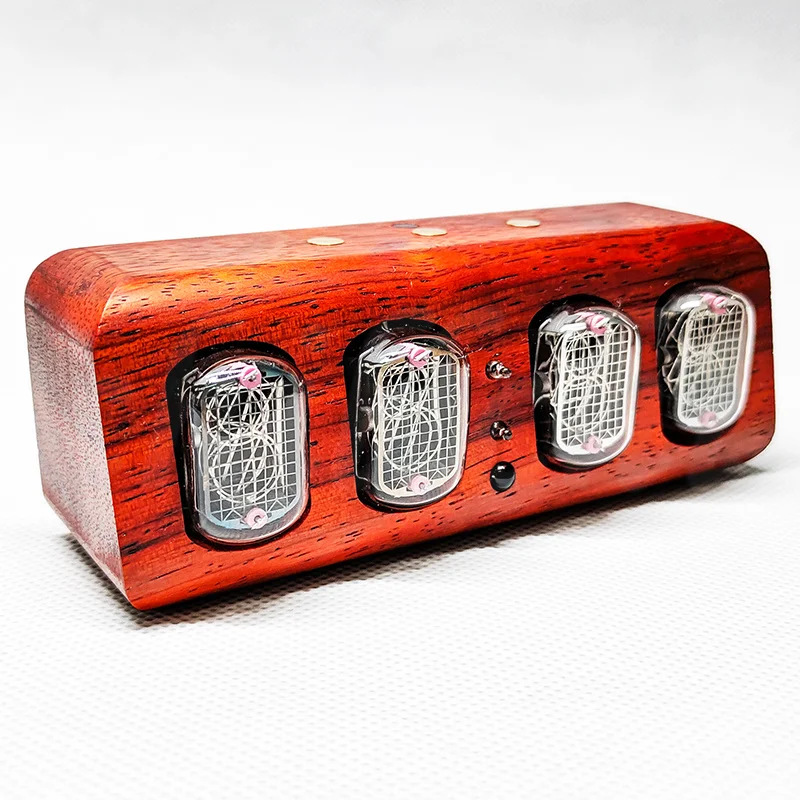 4-Bit IN12 Retro Glow Tube Clock Digital Desk Clock Alarm Mobile Bluetooth Phone Remote Control Study Decoration Friend Gift digital clock table clock digital desk clock