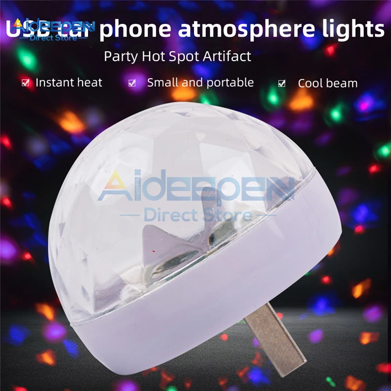 

Car Auto Lamp USB Light DJ RGB Mini Colorful Music Sound Light Holiday Party Karaoke Atmosphere Lamp Welcome Light