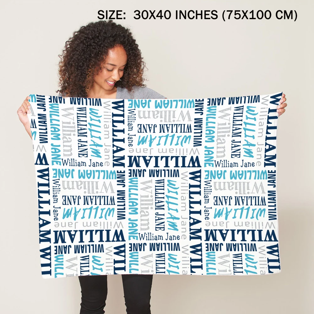 Одеяло LVYZIHO на заказ с именем Флисовое одеяло в подарок для малышей 30x40 / 48x60 60x80